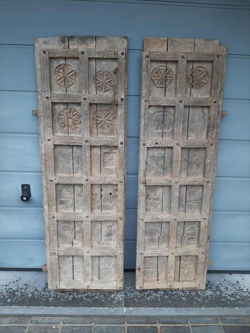 2 Hele oude en mooie Oosterse deuren, Antiek en Kunst, Curiosa en Brocante, Ophalen