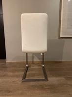 Wit leren stoelen, Huis en Inrichting, Stoelen, Ophalen, Zo goed als nieuw, Wit