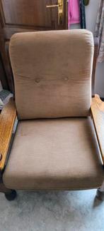 Vintage Eiken 3 zit en 2 zit. Kleur: Sahara bruin,beige, Huis en Inrichting, Zetels | Zetels, Ophalen, Gebruikt