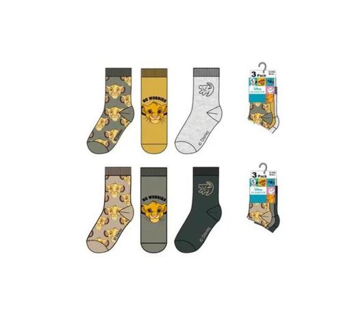 Disney Lion King Sokken - 3 paar  Maat 23/26 - 27/30 - 31/34, Kinderen en Baby's, Kinderkleding | Schoenen en Sokken, Nieuw, Sokken