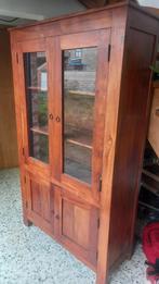 Meuble vitrine en teck, Huis en Inrichting, Kasten | Vitrinekasten, Ophalen, 100 tot 150 cm, Teakhout, 150 tot 200 cm