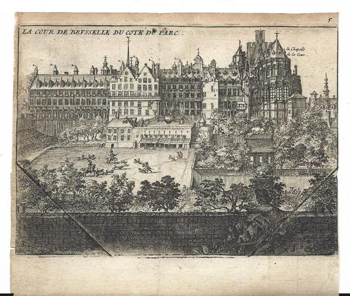 1711 - le cour de Bruxelles / Hof van Brussel, Antiquités & Art, Art | Eaux-fortes & Gravures, Envoi