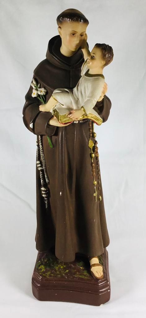 Sint Antonius van Padua Vintage Heiligenbeeld kalk, Antiek en Kunst, Antiek | Religieuze voorwerpen, Ophalen of Verzenden