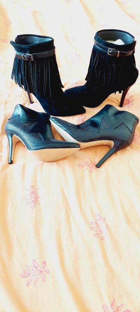 2 bottines à talons noir cuir35 etat neuf -Roberto Botella, Kleding | Dames, Schoenen, Nieuw, Lage of Enkellaarzen, Zwart