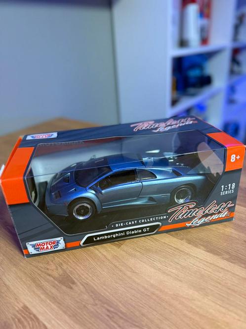 MotorMax Lamborghini Diablo GT Grijs 1/18, Hobby en Vrije tijd, Modelauto's | 1:18, Zo goed als nieuw, Auto, Motormax, Ophalen