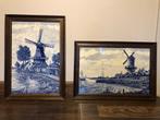 Antiek Delfts blauw 2 tegeltableau wandborden Jacob van Ruis, Antiek en Kunst, Curiosa en Brocante, Ophalen
