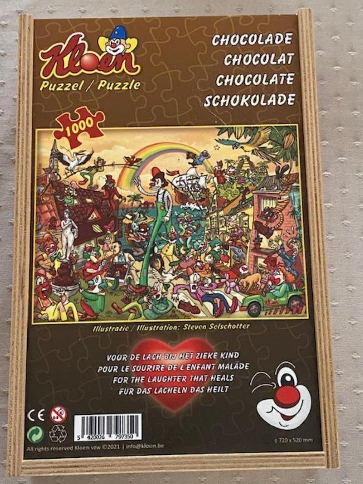 Puzzel Kloen : Chocolade ( 1000 stukjes ), Hobby en Vrije tijd, Denksport en Puzzels, Nieuw, Ophalen of Verzenden