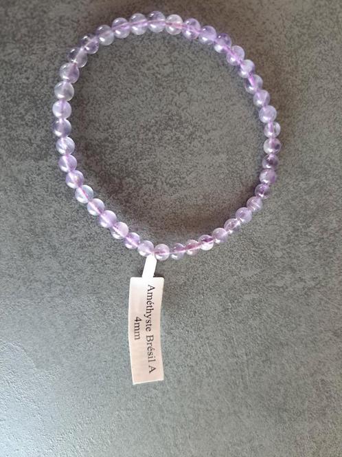 Bracelet Améthyste Brésil 4 mm, Bijoux, Sacs & Beauté, Bijoux pour enfant, Neuf, Bracelet, Violet, Enlèvement ou Envoi