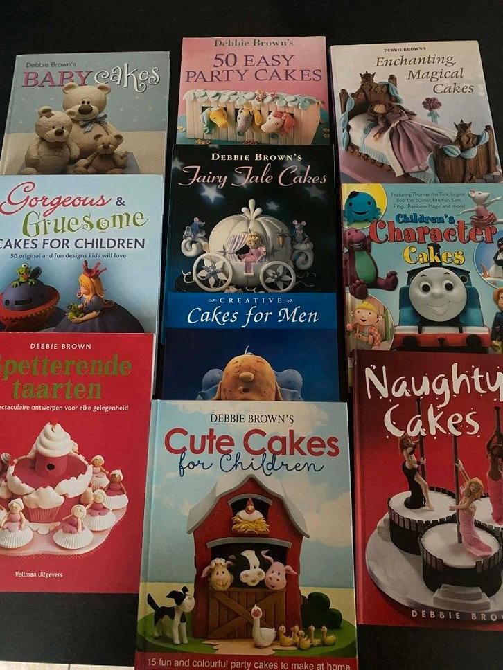 10 boeken - Debbie Brown - taartdecoraties, Hobby en Vrije tijd, Taarten en Cupcakes maken, Gebruikt, Boek of Tijdschrift, Taarten of Cupcakes
