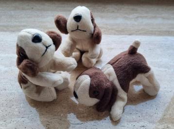 Set van 3 puppy knuffelberen, type beagle