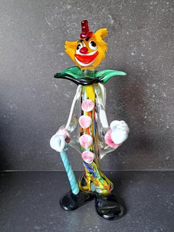Murano glas - clown met wandelstok  beschikbaar voor biedingen