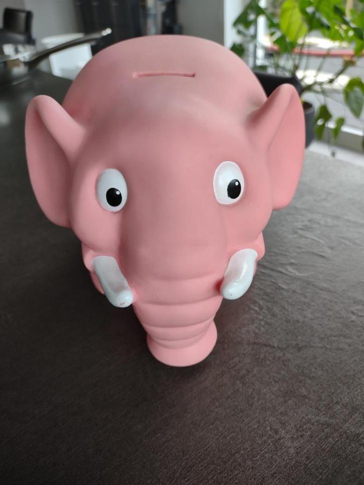 Spaarpot roze olifant (zie foto’s & omschrijving), Verzamelen, Spaarpotten, Zo goed als nieuw, Ophalen