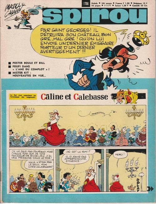 Hebdomadaires Spirou de l'année 1971 x 48, Boeken, Stripverhalen, Gelezen, Meerdere stripboeken, Ophalen of Verzenden