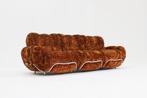 Vintage Italiaanse 3 zits bank velvet jaren 70, Antiek en Kunst, Ophalen