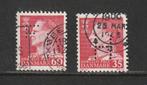 2x perfins in zegels Denemarken., Postzegels en Munten, Postzegels | Europa | Scandinavië, Ophalen of Verzenden, Denemarken, Gestempeld