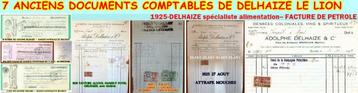 7 ANCIENS DOCUMENTS COMPTABLES DE DELHAIZE LE LION, Envoi