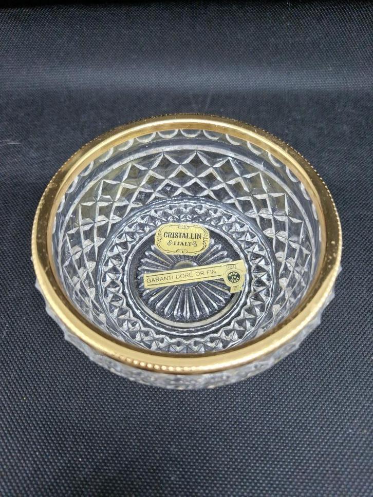 Kleine Italiaanse kristallen beker - Fijne gouden rand, Antiek en Kunst, Antiek | Glaswerk en Kristal, Ophalen of Verzenden