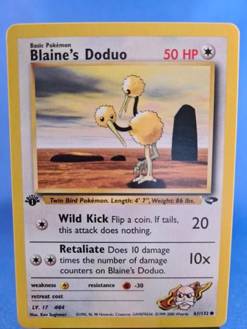 Blaine's Doduo 61/132 - Gym Challenge (1st edition) beschikbaar voor biedingen