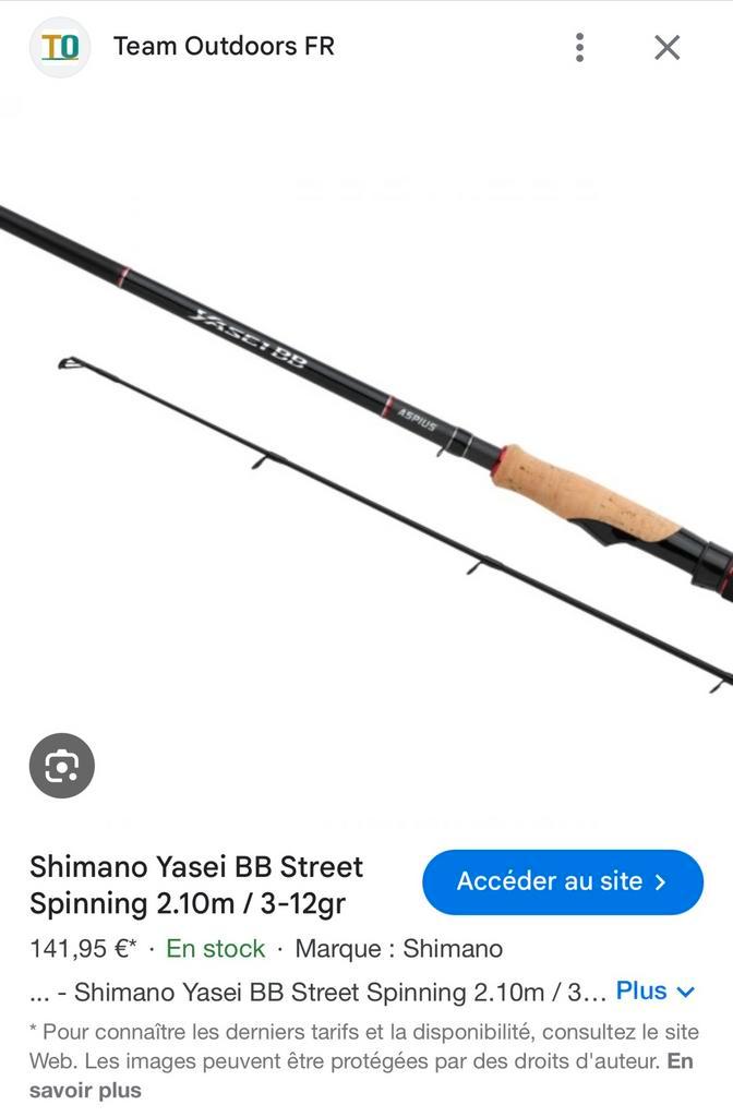 Canne SHIMANO YASEI BB STREET, Sports nautiques & Bateaux, Pêche à la ligne | Poissons prédateurs, Comme neuf, Enlèvement