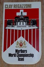 Vintage sticker Clay Regazzoni Marlboro World Championship, Verzamelen, Auto of Motor, Ophalen of Verzenden, Zo goed als nieuw