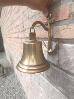 Bronzen / koperen klok met ophang anker en klepel, Antiek en Kunst, Ophalen