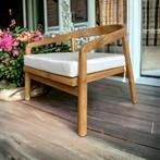 Chaise longue de jardin en bois XL avec coussin, Jardin & Terrasse, Enlèvement ou Envoi