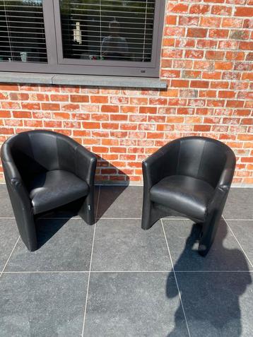 kuipzetels Ligne romance zwart skai leer ideaal voor op kot beschikbaar voor biedingen