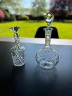 Lot de 2 belles carafes anciennes  en verre taille, Ophalen of Verzenden