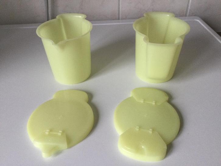 Tupperware gele melkkan en suikerpot, Huis en Inrichting, Keuken | Tupperware, Zo goed als nieuw, Ophalen of Verzenden
