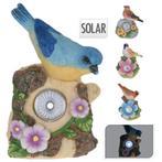 Polystone vogel met solarlamp 12 cm, Ophalen of Verzenden, Nieuw, Steen, Dierenbeeld