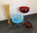 vintage vazen en decoratie, Huis en Inrichting, Woonaccessoires | Vazen, Ophalen, Zo goed als nieuw, Glas