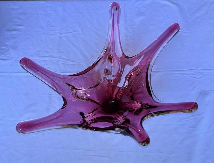 Grande centre de table en verre soufflé vintage, Antiek en Kunst, Antiek | Glaswerk en Kristal, Ophalen