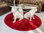 Glazen salontafel met bulldogs, Antiek en Kunst, Ophalen