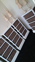 Nieuwe opberg kastjes in wit hout + mandjes zie foto's, Ophalen of Verzenden, Nieuw