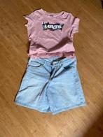 Garcia jeans short, Levi's t-shirt 158, Kinderen en Baby's, Ophalen, Gebruikt, Meisje, Setje