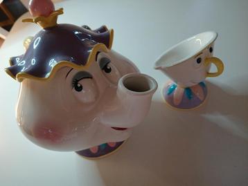 Theepot + kopje, muziekdoos Schmid Disney Belle en het beest beschikbaar voor biedingen