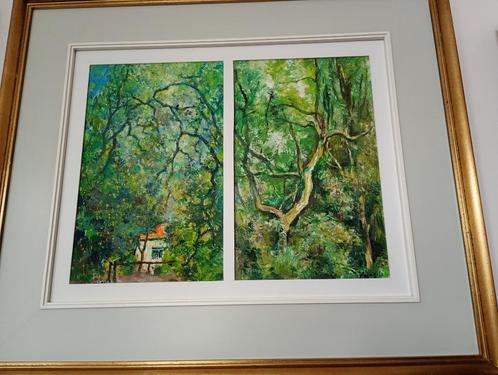 Léon Pringels - dubbel natuurschilderij, Antiek en Kunst, Kunst | Overige Kunst, Ophalen