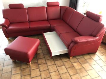 Italiaanse hoekbank in echt leer voor de woonkamer beschikbaar voor biedingen