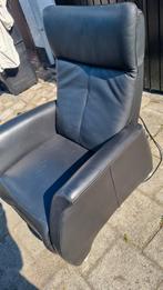 electrisch verstelbare, lederen zetel, prima staat, zwart., Huis en Inrichting, Ophalen, Zo goed als nieuw