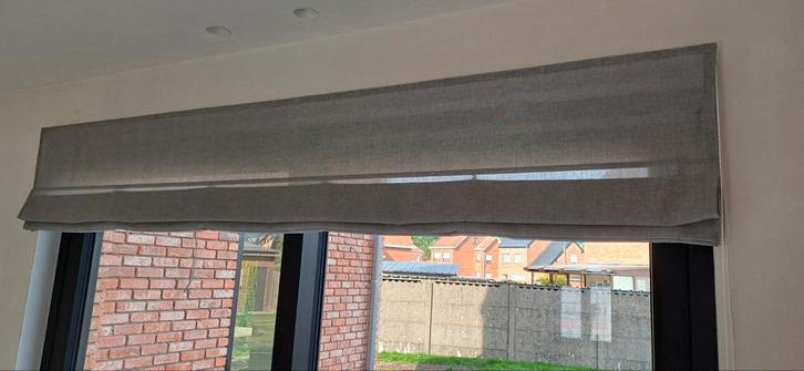 3 vouwgordijnen 2m86, 2m84 en 1m80 grijs, Huis en Inrichting, Stoffering | Gordijnen en Lamellen, Zo goed als nieuw, 150 tot 200 cm