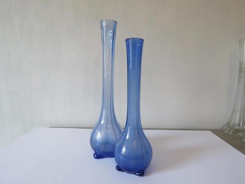 Vase à fleurs Vintage Solifleur, lot de 2, bleu, Antiquités & Art, Curiosités & Brocante, Enlèvement ou Envoi