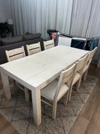 Landelijke eettafel + 6 stoelen GRATIS, Maison & Meubles, Utilisé, Enlèvement ou Envoi