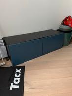 Besta Ikea Kast - Zwart met Blauwe Deuren, Ophalen, Gebruikt