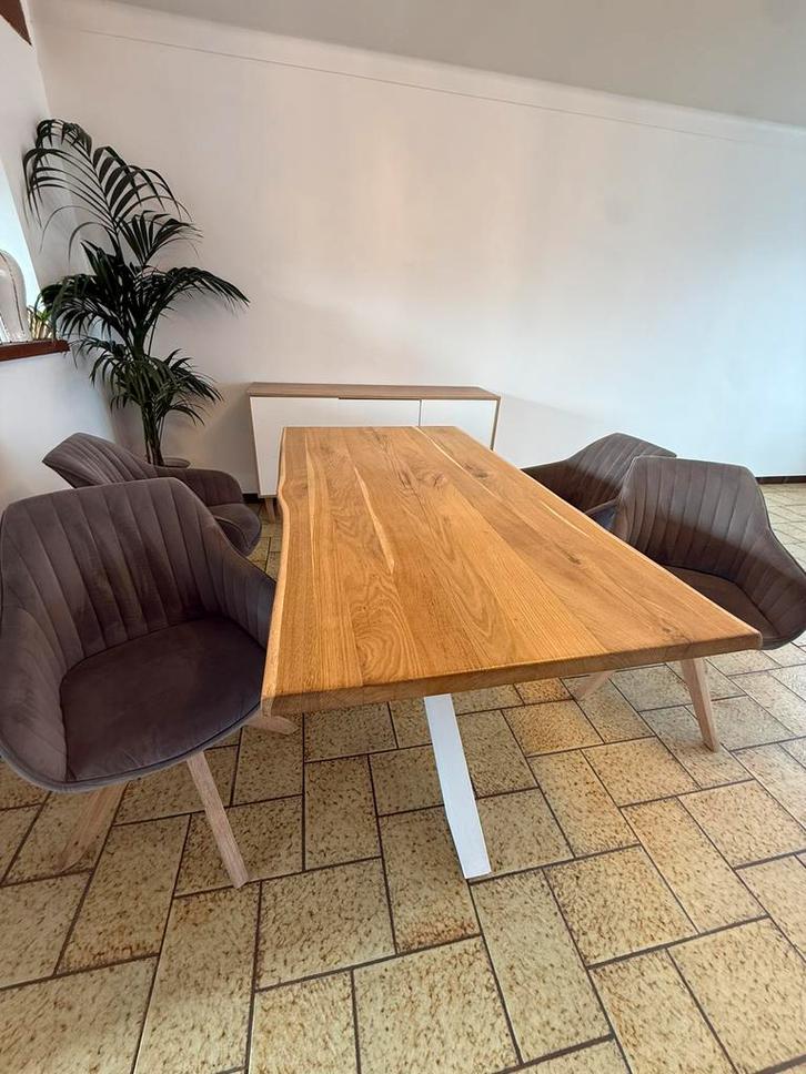 Magnifique table en chêne massif – 160 cm, Huis en Inrichting, Tafels | Eettafels, Gebruikt, Ophalen