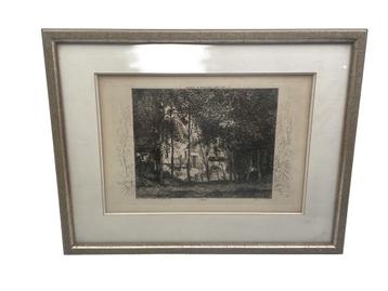 Jean-Baptiste-Camille Corot – Gravure étude peinte – 1874, Enlèvement ou Envoi
