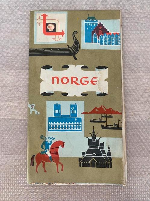 Shell Norge - Noorwegen Landkaart, Livres, Atlas & Cartes géographiques, Utilisé, Carte géographique, Allemagne, 1800 à 2000, Enlèvement ou Envoi