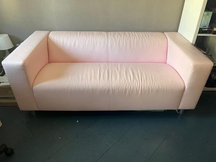 Roze Ikea zetel, Huis en Inrichting, Zetels | Zetels, Gebruikt, Rechte bank, Tweepersoons, 150 tot 200 cm, 75 tot 100 cm, Overige materialen