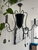 Speciale luchter in metaal en zwart glas, Ophalen, Zo goed als nieuw, Glas