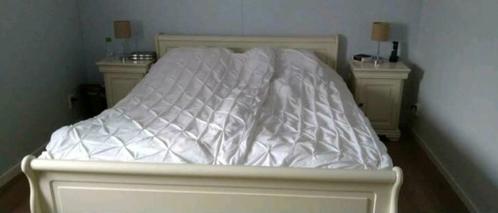 Tweepersoonsbed 160x200 met nachtkastjes, Huis en Inrichting, Slaapkamer | Bedden, Gebruikt, Tweepersoons, 160 cm, 200 cm, Wit