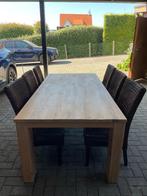 Eetkamertafel Henders & Hazel + 6 stoelen, Huis en Inrichting, Ophalen, Eikenhout, 200 cm of meer, 50 tot 100 cm